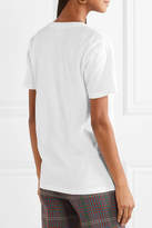 Thumbnail for your product : YEAH RIGHT NYC - Sleighin Embroidered Organic Cotton-jersey T-shirt - White