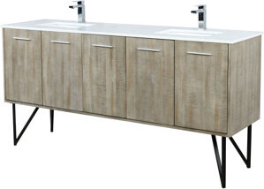 Lexora Lancy 72 in W x 20 in D Double Bath Vanity and Faucet Set