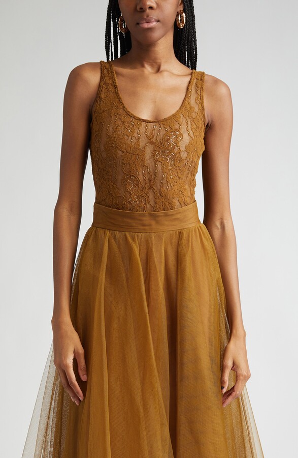 Zimmermann Scoop Neck Lace Bodysuit