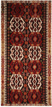 Rug & Kilim One-of-a-Kind Hand-Knotted 1950s Kilim Red 6' x 12'9\