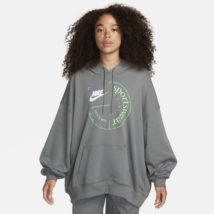 Nike Women's Sportswear Oversized French Terry Pullover Hoodie in Grey -  ShopStyle