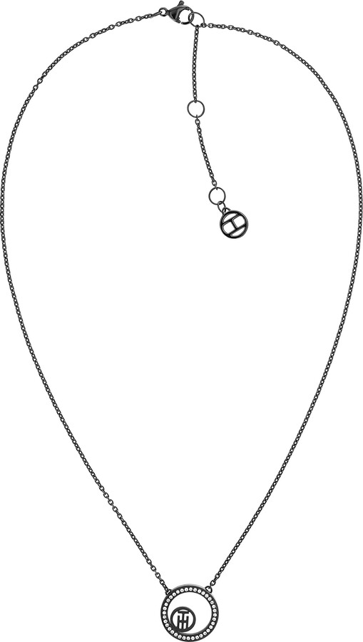 Tommy Hilfiger Women's Jewelry Vine Circle Pendant Necklace Color: Silver  (Model: 2780521) - ShopStyle