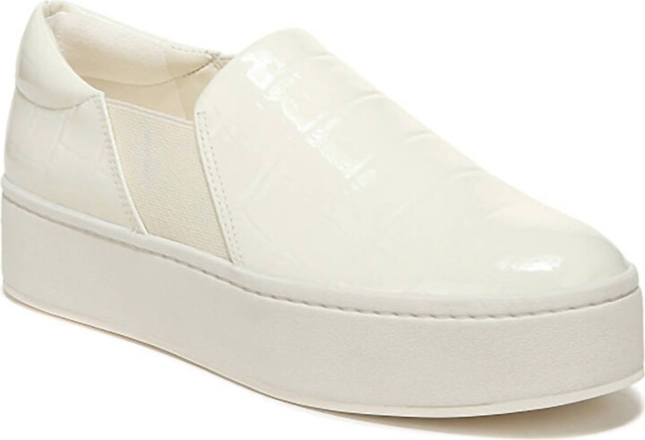 Women's Warren Croc Stamped Sneaker In Marble Cream