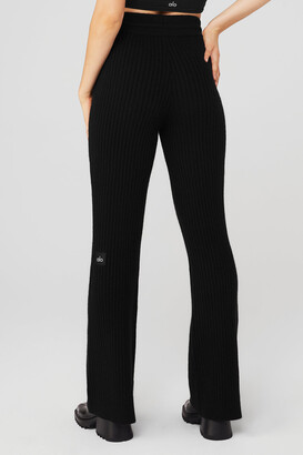 Alo Yoga Cashmere Ribbed High-Waist Winter Dream Flare Pants in Black,  Size: XS | - ShopStyle