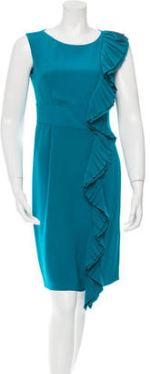 Prada Pleated-Trimmed Sleeveless Dress