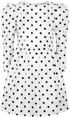 Batsheva Monochrome Polka-dot Mini Dress