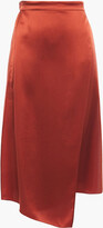 Thumbnail for your product : Vince Wrap-effect Silk-satin Midi Skirt