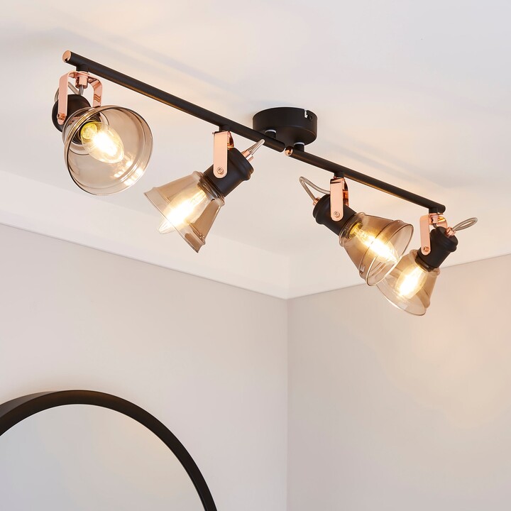 Dunelm Milas 4 Light Black Industrial Spotlight Bar Black ShopStyle