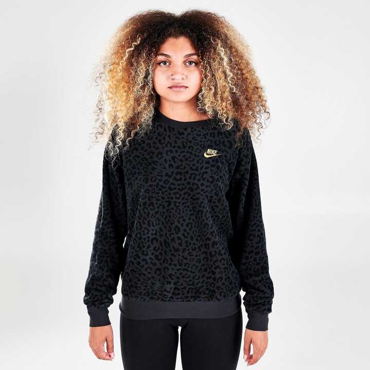Nike Women's Sportswear Allover Print Fleece Crewneck Sweatshirt - ShopStyle