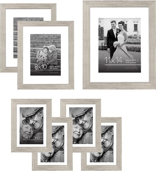 Americanflat 8x10 Black Picture Frame - Made to Display Pictures 5x7 with Mat or Without
