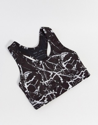 ASOS 4505 sports bra with marble print