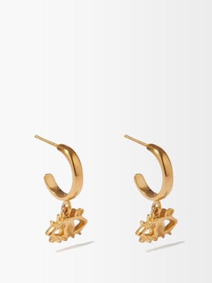 Hermina Athens Evil Eye-charm Gold-plated Hoop Earrings - Gold
