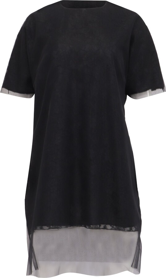 Simone Rocha Lace Mini Dress in Black Silk