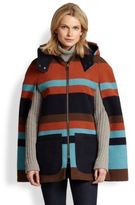 Thumbnail for your product : See by Chloe Striped Felted Zip-Front Cape