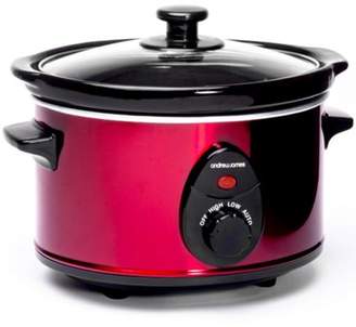 Halogen Andrew James Slow Cooker With 3 Heat Settings Removable Crockpot & Glass Lid - 1.5L - Red