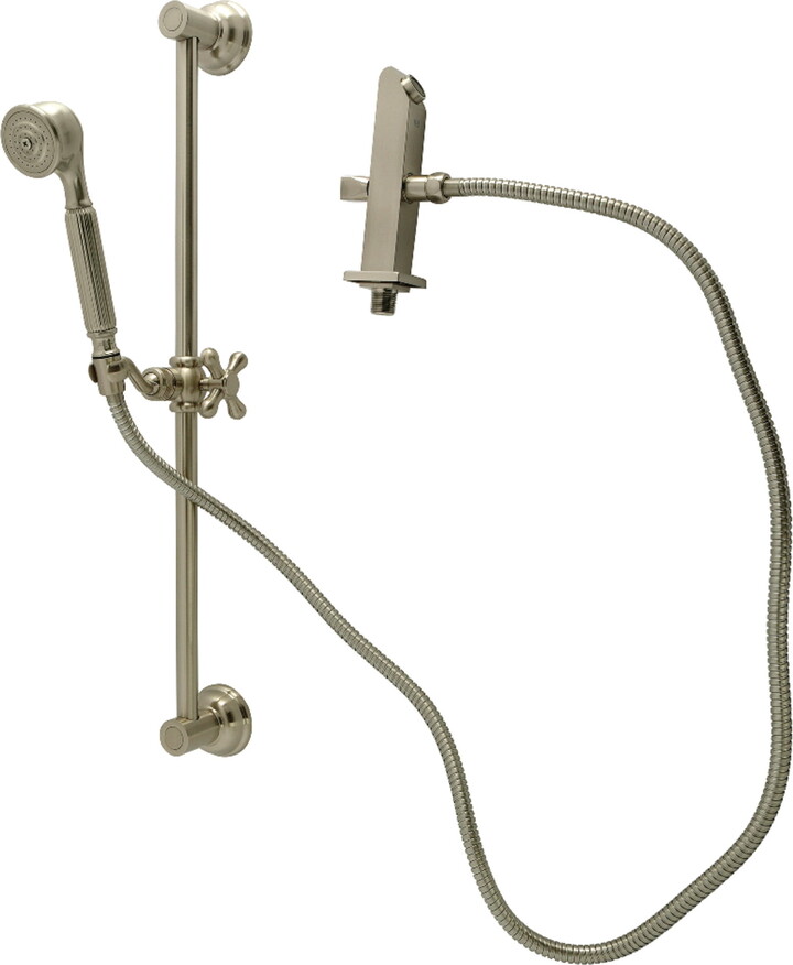 Kingston Brass KCK3328W8 Made to Match Shower System with Slide/Grab Bar and Hand Shower, Brushed Nickel
