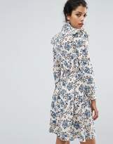 Thumbnail for your product : boohoo High Neck Printed Ruffle Dress