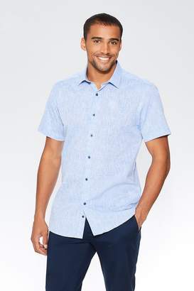 Quiz Blue Linen Short Sleeve Shirt