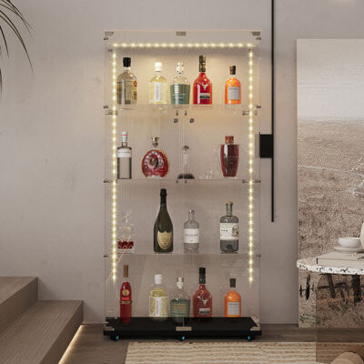 Ivy Bronx Tempered Glass Display Cabinet