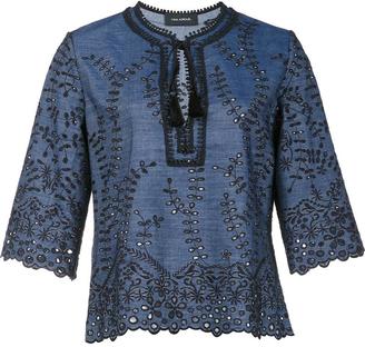 Yigal Azrouel embroidered details blouse - women - Cotton/Linen/Flax - 2