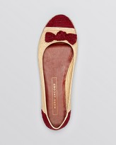 Thumbnail for your product : Marc Jacobs Cap Toe Raffia Ballet Flats