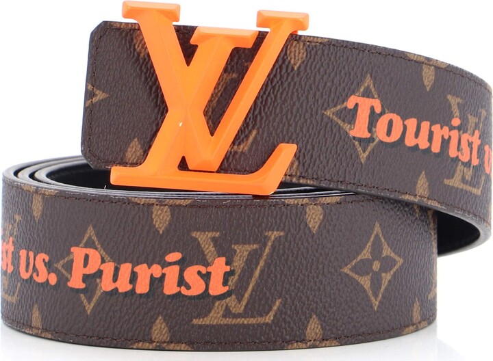 Louis Vuitton Orange Patent Leather LV Initiales Wide Waist Belt