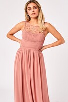 Thumbnail for your product : Little Mistress Grace Peach Embellished Neck Maxi Dress