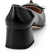 Thumbnail for your product : Prada Turn-Lock Block-Heeled Patent Leather Pump
