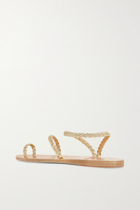 Ancient Greek Sandals Eleftheria Braided Metallic Leather Sandals - Gold