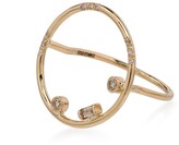 Thumbnail for your product : Xiao Wang 14kt gold Gravity circle diamond ring