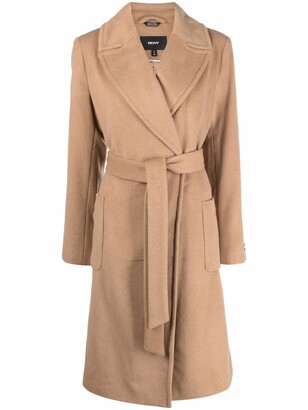DKNY Belted Single-Breasted Coat