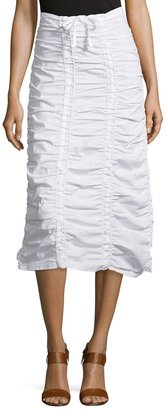 XCVI Ruched Drawstring Skirt, White