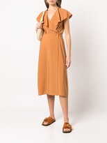 Thumbnail for your product : Vince Ruffled Wrap Midi Dress