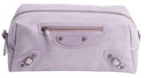 Thumbnail for your product : Balenciaga purple distressed leather buckle detail small travel purse