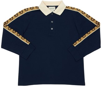 Gucci Cotton Piquet Polo Shirt W/ Logo Bands
