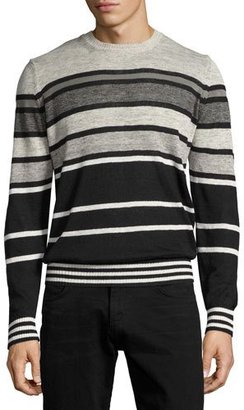 Diesel Striped Crewneck Sweater, Black