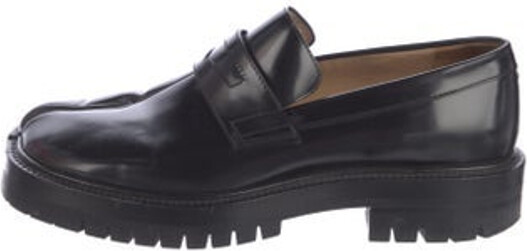 Maison Margiela Leather Loafers Black Round-Toes Platform Unfortunately, due to restrictions, this item may not be eligible for shipping in all areas.