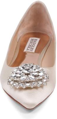 Badgley Mischka Davis Crystal Embellished Pointed Toe Flat