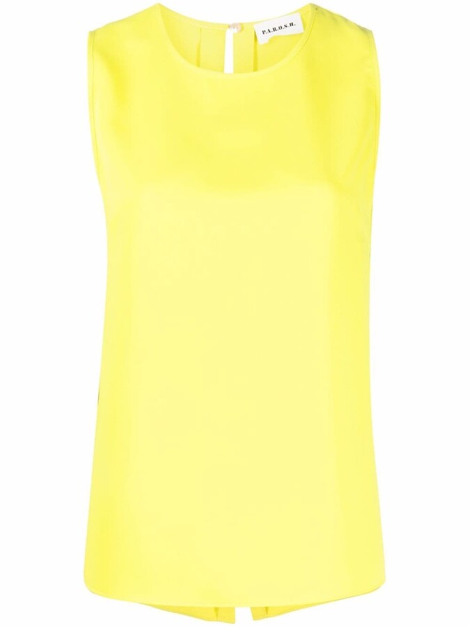 mustard yellow sleeveless top