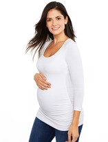 Thumbnail for your product : A Pea in the Pod Side Ruched 3/4 Sleeve Maternity T Shirt