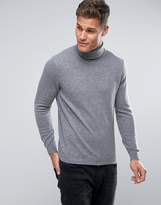 Thumbnail for your product : Benetton 100% Merino Roll Neck Jumper In Grey