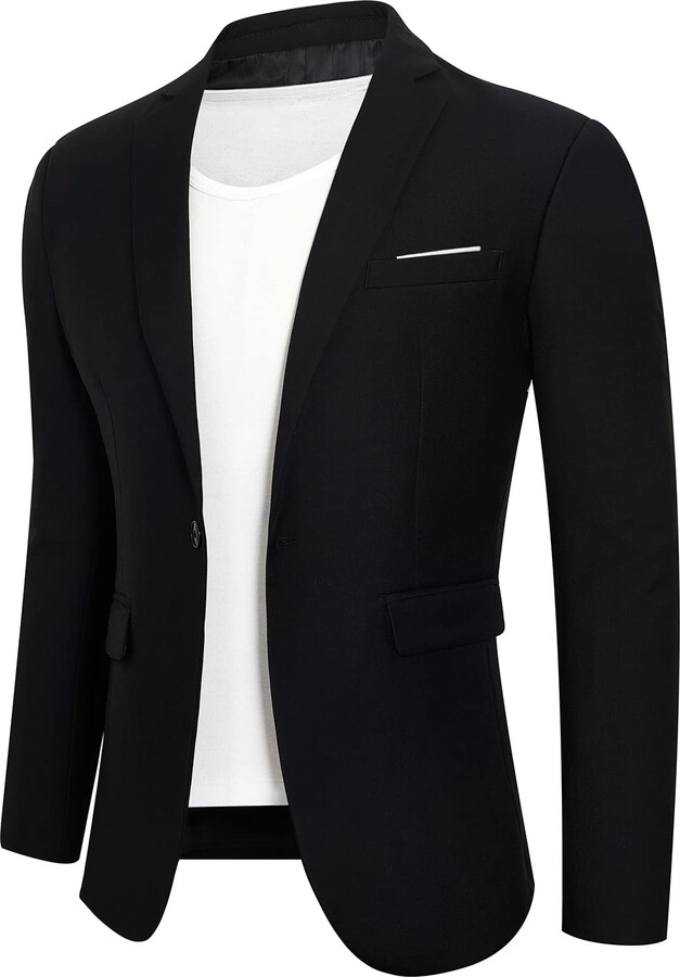 Catheive Men's Casual Blazer Jacket One Button Slim Fit Sport Coats