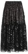 Stella McCartney Faux leather embroidered midi skirt