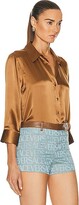 Thumbnail for your product : L'Agence Dani 3/4 Sleeve Blouse in Brown