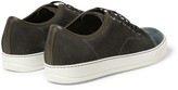 Thumbnail for your product : Lanvin Suede and Patent-Leather Low Top Sneakers