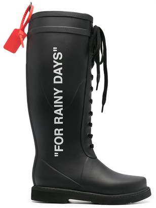 off white lace up boots