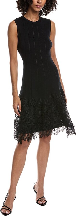 Lela Rose Lace Hem A-Line Dress