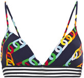 Thumbnail for your product : Emma Pake Ines Mesh-trimmed Printed Triangle Bikini Top