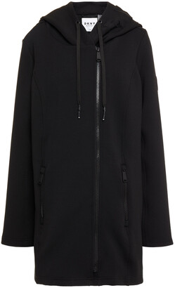 DKNY Embossed Stretch-jersey Hooded Jacket