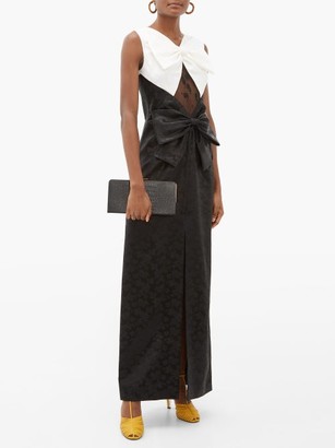 Givenchy Double Bow, Lace & Chinzed Floral-jacquard Gown - Black White